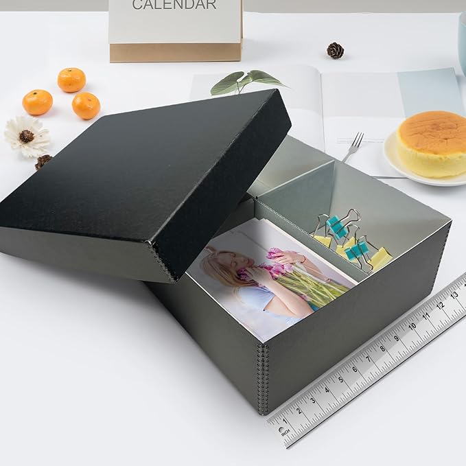 Lineco, 4x6 Photo Storage Box, Archival Pictures Organizer, Holds up to 1700 of 4 x 6 Photograph, Store & Preserve Prints, Docs, Reports, Removable Lid 15.5" x 12" x 5"