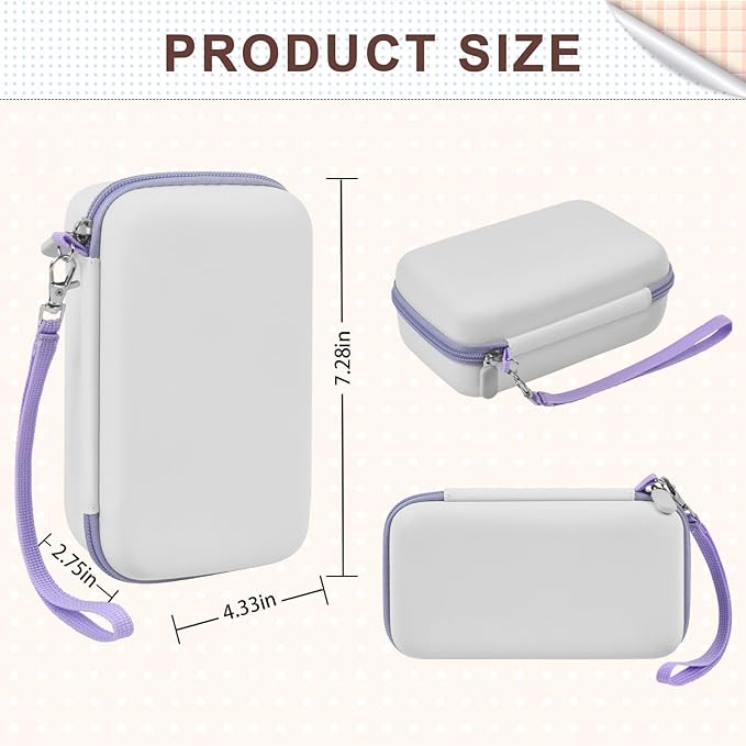 Case Compatible with DYLANTO for ESOXOFFORE for ETIKEZ for YTETCN for DUDUDRAGON Instant Print Camera, Kids Camera Storage for Accessories (Box Only) (Single Case, White)