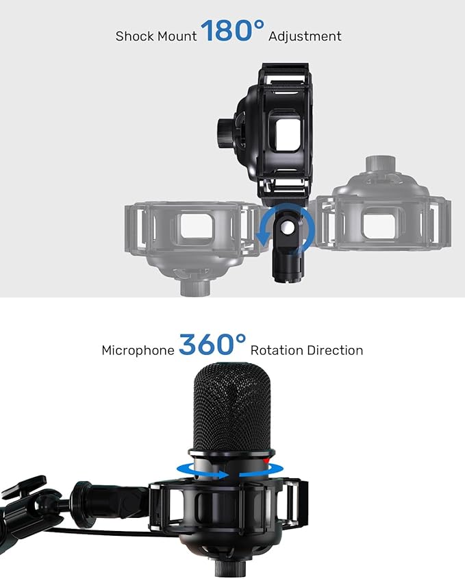 Custom Built for HyperX SoloCast Shock Mount, 2026 Upgrade Anti-Vibration Suspension Elastic Shock Mount Holder Clip Mics Stand Compatible with SoloCast Microphone