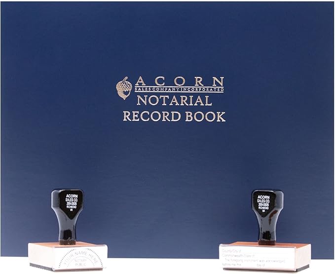 Texas Notary Supply Package, Notary Supply TX, Kit Includes Official Round Notary Stamp, Notarial Record Book and Acknowledgement Stamp, Wood Handle Rubber Stampers, Uses Separate Pad