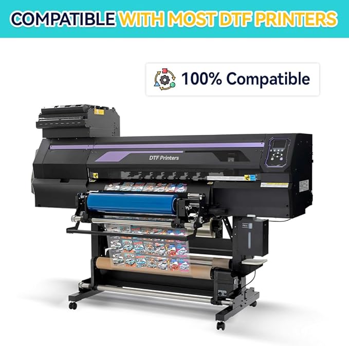 DTF Transfer Film Roll 13in x 328ft – Matte PET Heat Transfer Film, Instant Peel, High Ink Adhesion, for DTF Printing