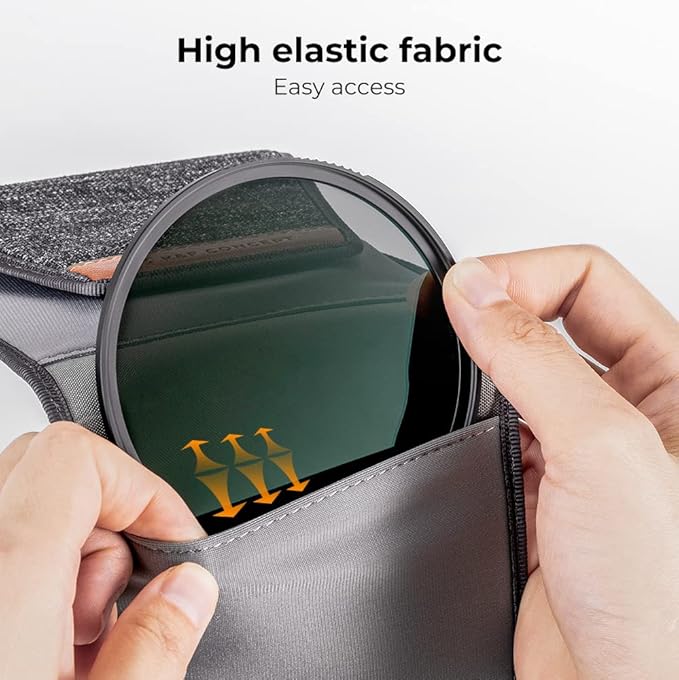 K&F CONCEPT Lens Filter Pouch, Lens Filter Case 3 Pocket Professional Photography Filter Holder Belt Bag Pouch Water-Resistant and Dustproof for Filter Up to 62mm