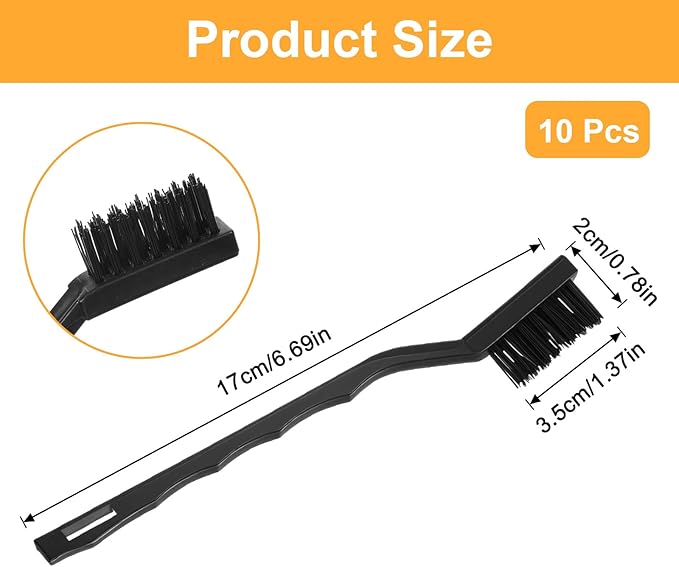 10 Pcs Anti Static ESD Cleaning Brush Kit Small ESD-Safe Brush Mini Wire Brush Set Curved Handle Scratch Wire Bristle Keyboard PCB Motherboards Circuit Boards for Cleaning Welding Slag Rust