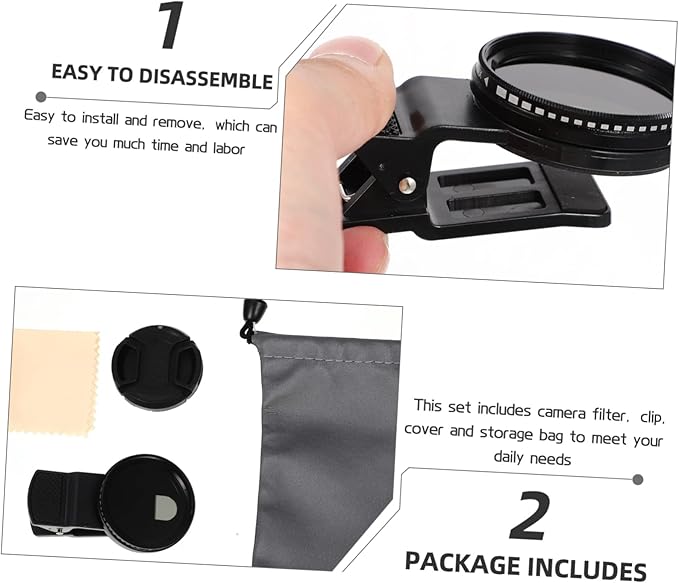 HOMSFOU 3sets Neutral Density Lens Filter for Smartphones Clip Photo Beautify Accessory for Versatile Photography Scenarios Lightweight and Easy to Install