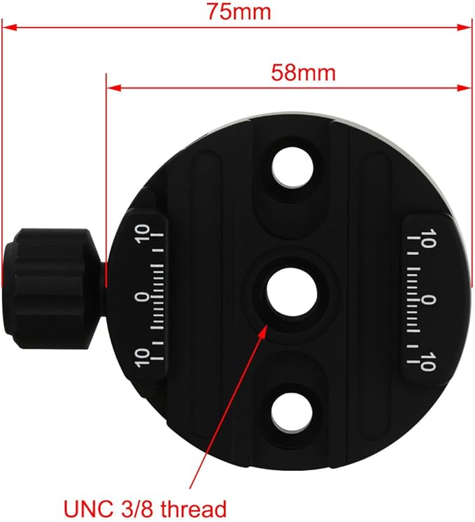 Haoge CP-58 58mm Screw Knob Quick Release Clamp Adapter Mount for Quick Release QR Plate Camera Tripod Ballhead Monopod Ball Head Fit Arca Swiss