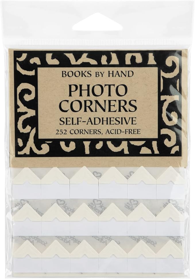 Lineco Ivory Acid-Free 0.5" Archival Photo Corners, Self Adhesive, Pressure Sensitive, Non-Yellowing, Mount Pictures Without it Touching Tape, Scrapbooking, DIY, Displaying Pictures. (Pack of 252)