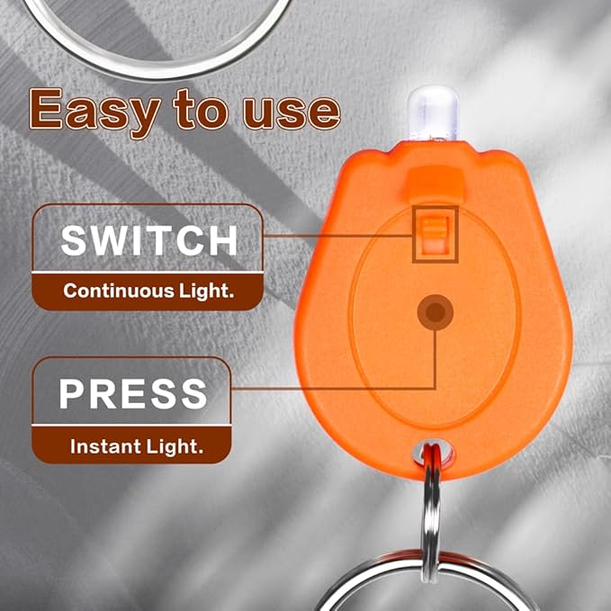 10 Pack Ultra Bright Mini LED Keychain Flashlight, Small Key Ring Flashlight, Portable LED Keychain Light for Outdoor Activities Emergency Light - Orange Shell