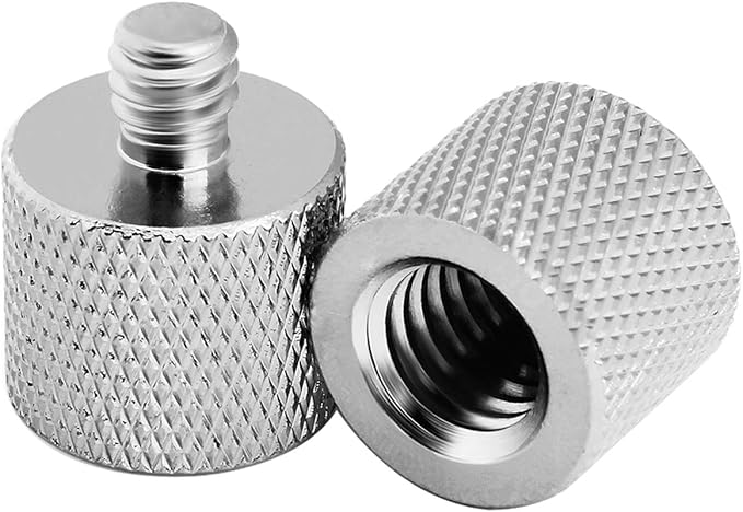 3/8 to 1/4 Adapter, 3/8"-16 Female to 1/4"-20 Male Thread Adapter for Camera Monitor, Mic Stand,Tripod - 2 Pack