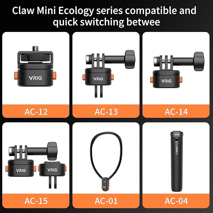 VRIG Camera Tripod Quick Release Plate Universal Mount Magnetic Base Adapter with 1/4 Screw Hole, Suitable for Claw Mini Series (1/4 Base)