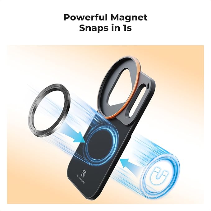 K&F CONCEPT Double-Sided Magnetic Lens Filter Mount Adapter, Compatible with iPhone 17 Pro Max and 58mm Threaded Filters, iPhone Filter Mount (Filter Not Included)