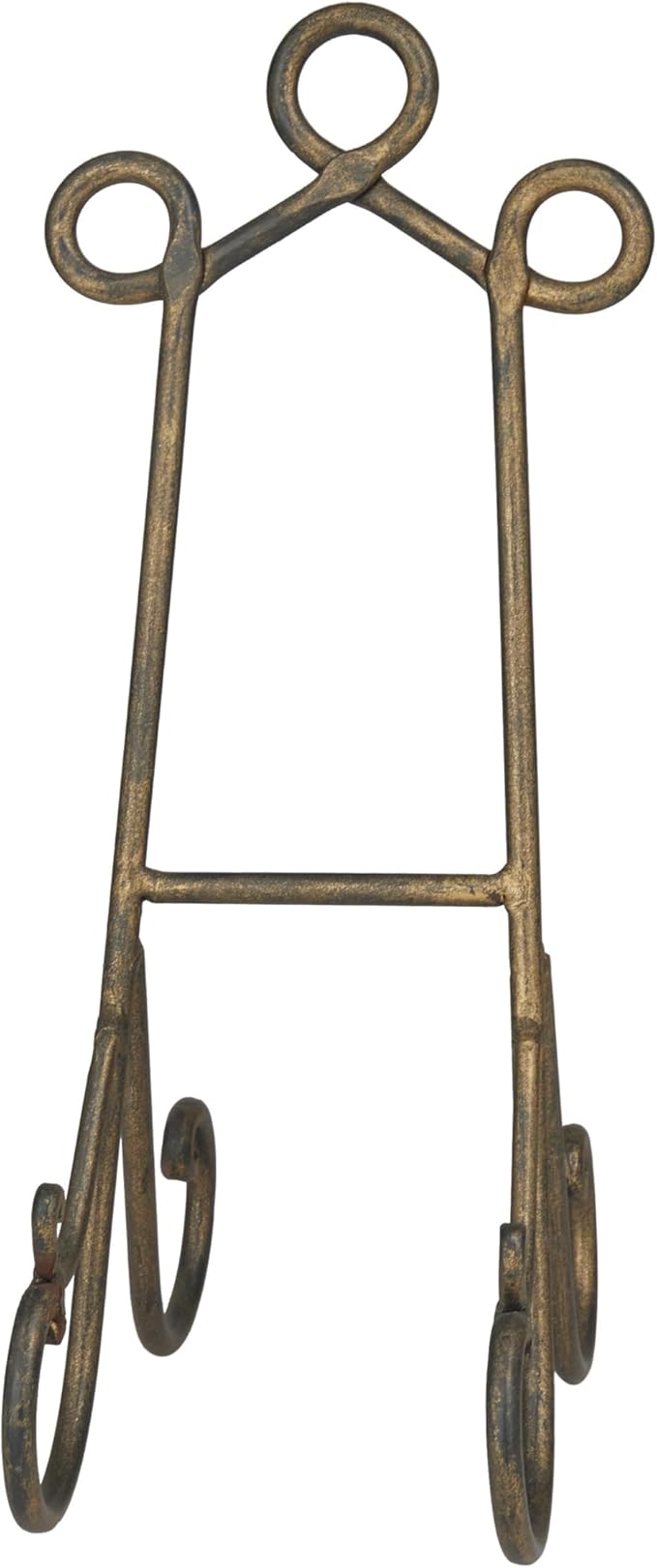 Deco 79 Metal Display Easel Scroll Tabletop Easel, Display Stand 7" x 10" x 16", Gold