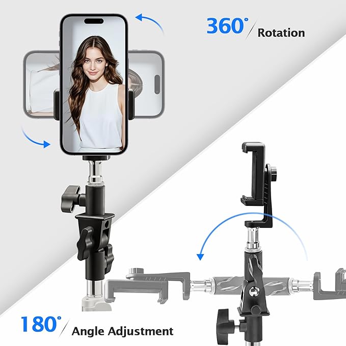 WELLMAKING 32''(80cm) Photography Reflector Dual Handle Collapsible 5-in-1 with Tilt Adapter Reflector, White Portable Stand and Pouch for Studio & Outdoor Lighting-Translucent,Silver,Gold,White&Black