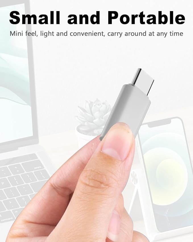 Duttek USB C to Lightning Microphone Adapter for iPhone Wireless Lavalier Microphone, Type C Male to Lightning Female Adapter Compatibility with iPhone 16/15 Series, Not for Headphone and Data 2 Pack
