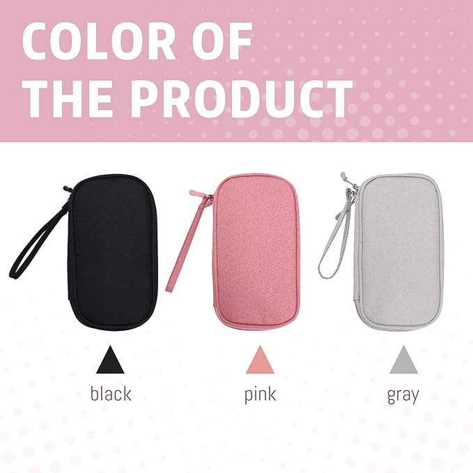 OBHEI Electronic Organizer Double Layer, Water Resistant Cable Organizer Bag for Travel Essentials, Cord, Charger, Phone, Earphone, Large Size,Accessories Travel Essentials (Pink, Single-Layer)