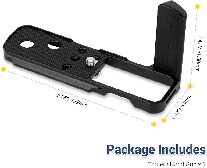 Updated X100V Metal Hand Grip, Handle L Bracket for Fuji Fujifilm X100V Camera (Not for X100VI), Three 1/4"-20 Tripod Hole, Arca Swiss Quick Release Plate, Anti-Slip Pads, with Extra Hand Strap Hole
