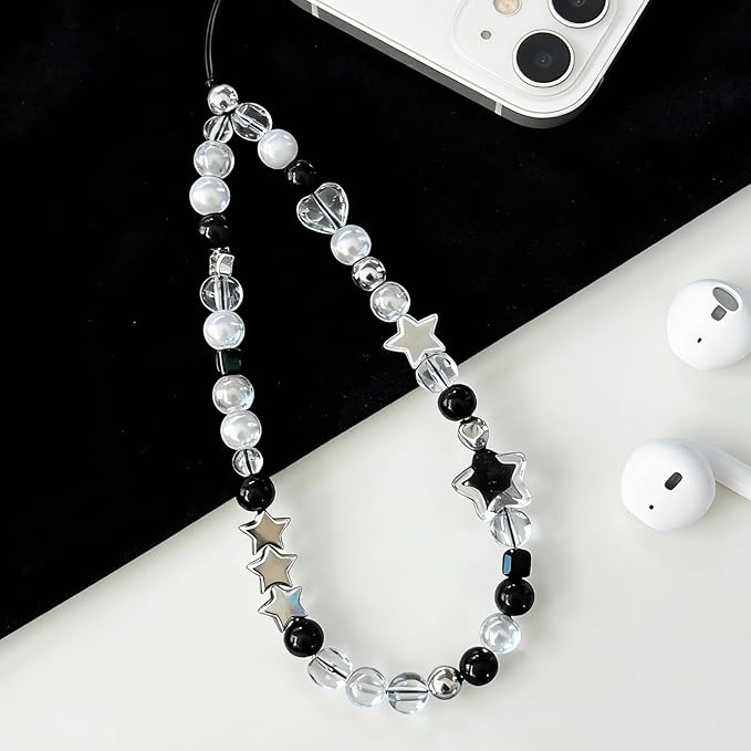 Beaded Camera Wrist Strap Cute Digital Camera Charm Lanyard Phone Charms Strap Beaded Camera Chain for Phone Bag Keychain