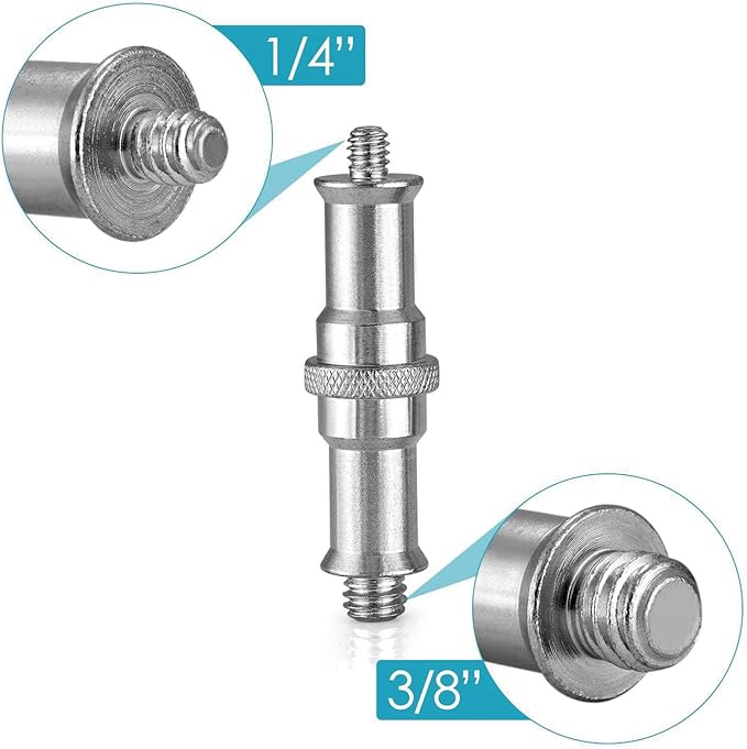 Camera Tripod Adapter Mount Kit 1/4 to 1/4 Screws, 1/4 to 3/8 Converter Thread Screw, Hot Shoe Male or Female Screw Set for Tripod Monopod Flash Plate Mount (2pcs Long Iron Screw)