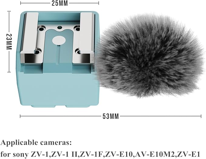 DY-ZV02 Camera Mi Multi-Functional Interface hot Shoe Flash Adapter Accessory with a Microphone and Wind Noise Reduction functionn ZV-1 ZV-1 II ZV-E10,AV-E10M2 ZV-E1 for Sony Cameras (DY-ZV02 1PCS)