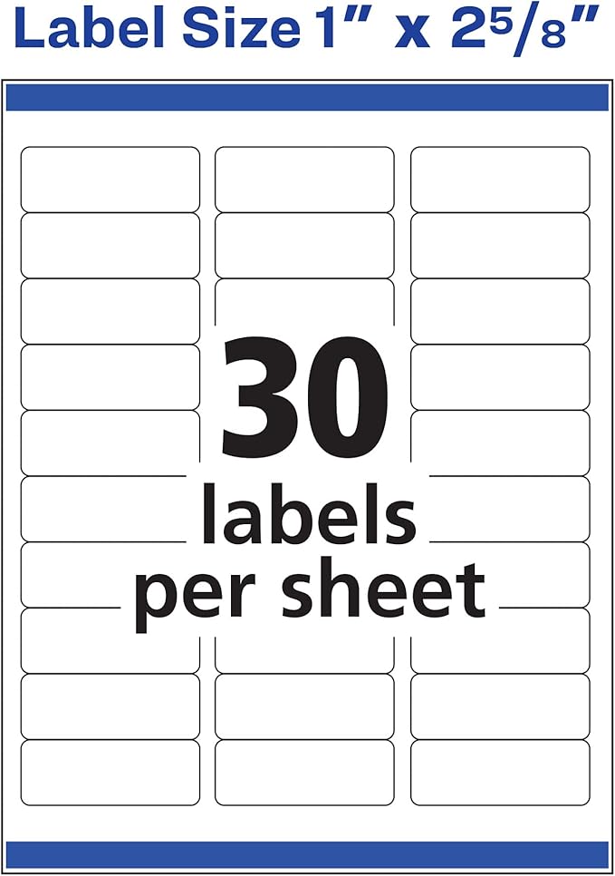 Avery Easy Peel Printable Address Labels with Sure Feed, 1" x 2-5/8", White, 300 Blank Mailing Labels (18160) (Pack of 2)