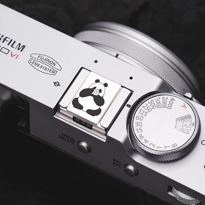 Camera Metal Hot Shoe Cover Protector Cap Cute Button Compatible for Fujifilm X100VI X100V X-M5 X-T4 X-T3 for Nikon ZF Z5 Z6 Z6II (Aluminum Alloy-Hot Shoe Cover)