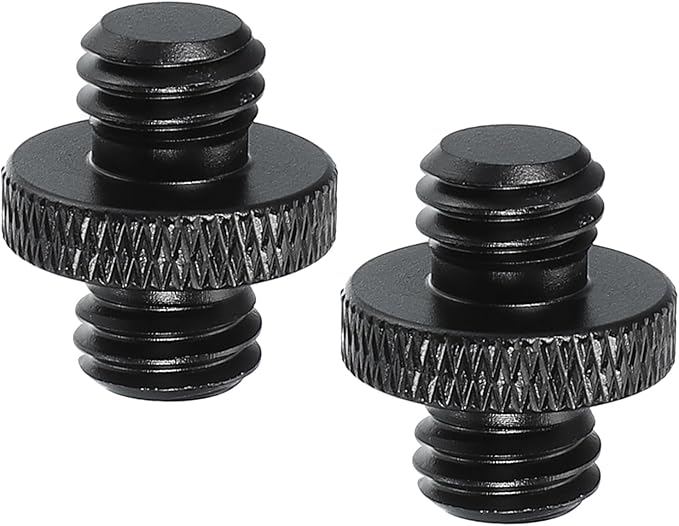PATIKIL Tripod Screw Adapter 3/8" Male to 3/8" Male, 2 Pcs Tripod Nut Connectors Camera Mount Screw Camera Double Head Converter for Microphone Holder Magic Arms Accessories, 18 mm