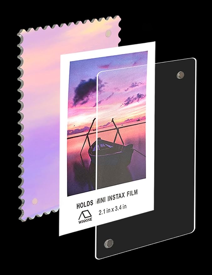 WINKINE Polaroid Magnets Frame for Refrigerator, Instax Frame for Fujifilm Instax Mini & Polaroid Film, Mini Picture Frames 2x3, Fridge Magnetic Photo Frames
