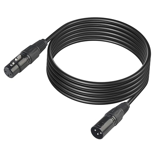 DMX Terminator 3 Pin XLR Cables Male Female XLR Patch Cable, Cable 10ft 3m Microphone Wire Extension Connectors, Light DMX with 3 Pin Connector for Stage Lights Signal Connection