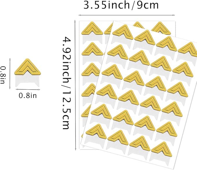 120 Pack Photo Corners Self-Adhesive, Picture Corner Stickers for Scrapbooking, Guestbook, Memory Scrapbook (Gold)