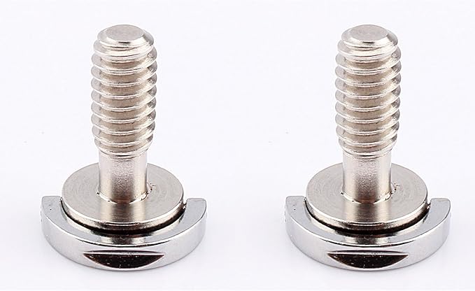 GOWENIC 2PCS Fat D Ring Camera Screws, Long Shank 1/4" 20 Stainless Steel Thread Quick Release Plate Mounting Screws for Tripod, Monopod, DSLR Camera Rig