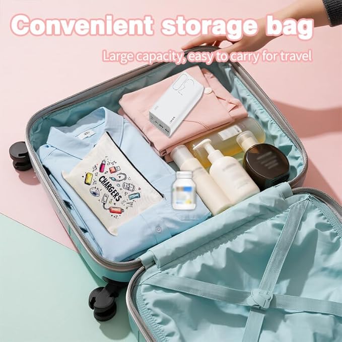 Travel Charger Organizer Bag for Cords and Cables Plug Charging Bag Earphone Storage Pouch Small Electronic Makeup Bags Wire Charge Holder Pouch with Zipper Usb Pouches for Travel Gifts for Women Mens