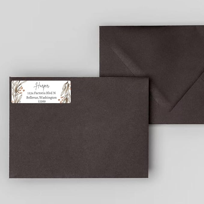 LINMAGCO Personalized Return Address Labels Gold 500 Pcs Mail Labels for Envelopes Weddings Self Adhesive Rectangle Elegant Name Stickers……