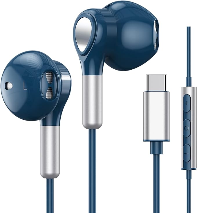 USB C Headphones for Samsung Galaxy S24 S23 Ultra S22 S21 FE S20 A54 A53 USB C Earphones with Mic Volume Control Wired Earbuds USB Type C Headphones for iPhone 16 15 Pro Max Plus iPad Pro Pixel 8 7 6a