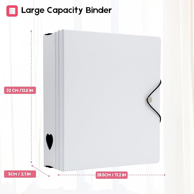 A4 Kpop Photocard Binder with 25 Pages 9 Pocket, 2x3 inch Kpop Photocard Holder Book, Photo Album for Fujifilm Instax Mini Camera Polaroid Printer Photo Film (White)
