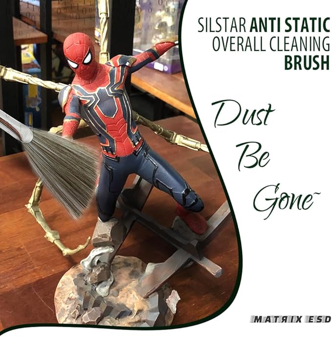 Matrix 202 Anti Static Overall Dual-Action Cleaning Brush with Long Hair Ideal for Model Kits, Figures, and Intricate Items