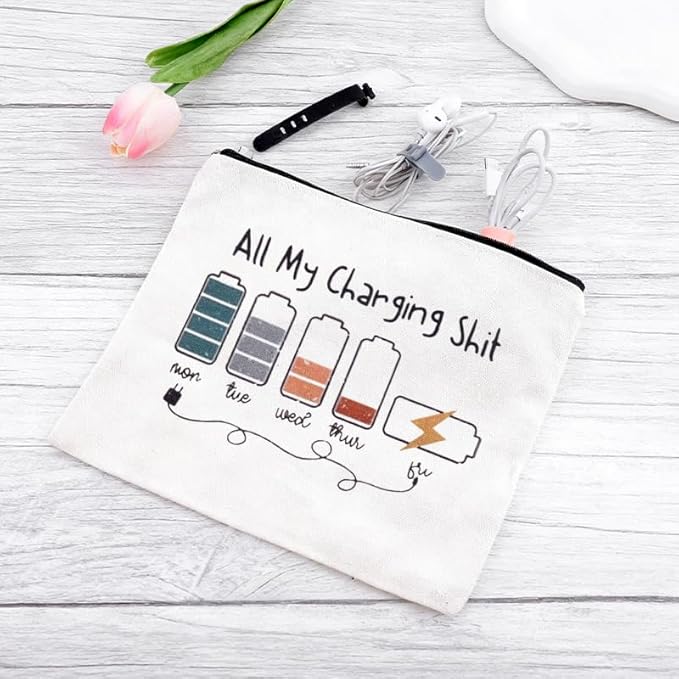 Small Charging Pouch for Travel Cord Storage Organizer Pouch Bags Silicone Reusable Data Cable Ties Earphone Holder Bag Plug Charger Case Bag Camping Charge Pouch Charger Electronic Gift Bags for Cord