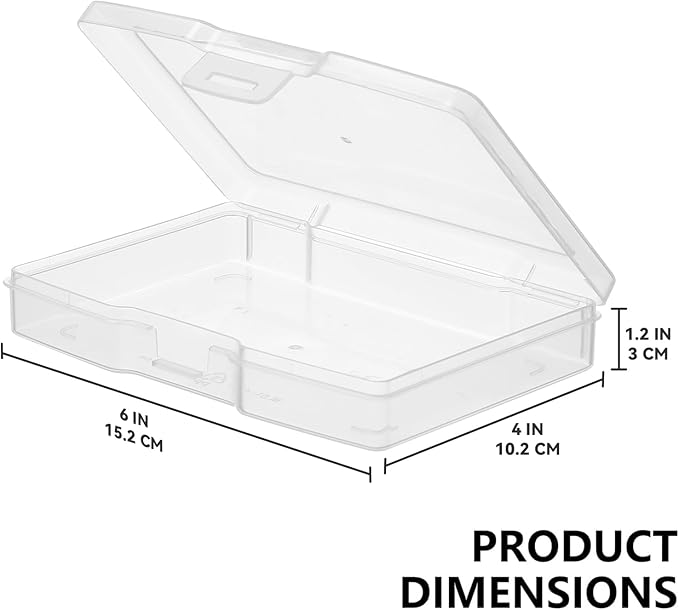 novelinks Transparent 4" x 6" Photo Storage Boxes - Photo Organizer Cases Photo Keeper Picture Storage Containers Box for Photos - 10 PACK (Clear)