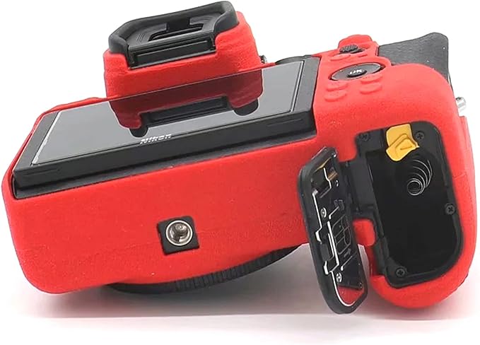 Professional Secure Silicone Camera Case Cover Housing Body Skin for Nikon Z6 Z7 Full Frame Mirrorless Camera (Red)