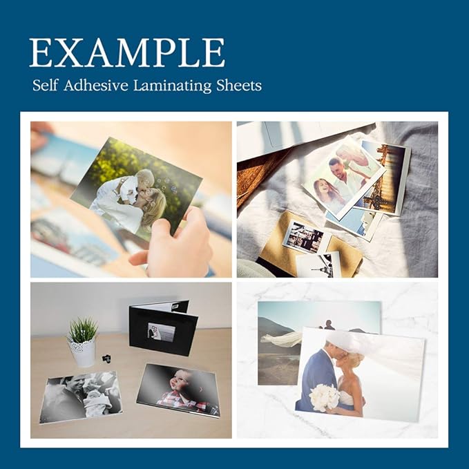 VIOLETTO Self Adhesive Laminating Sheets 12.3x17.1 inch, 20 Pack, 4mil Thickness, No-Machine Needed, QuickPeel, Instashield, Stick&GO (50 Sheets, Letter Size 4mil)