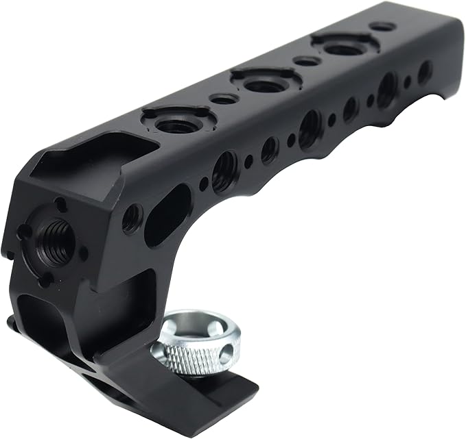 SZYingXian 3/8“ Fixed Screw Camera Top Handle for ARRI Grip for Camera Cage, Universal Video Rig with Cold Shoe Adapters for DSLR Camera with Microphone/LED Light/Monitor (Black)