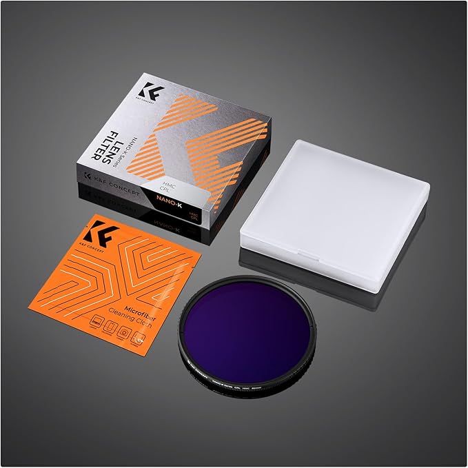 K&F CONCEPT 77mm Circular Polarizer Filter Ultra-Slim 18 Multi-Coated Optical Glass Circular Polarizing Filter for Camera Lenses with Cleaning Cloth (K Series)