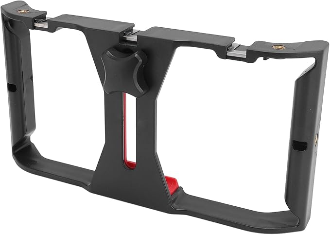 Smartphone Video Rig, Phone Video Cage, Expandable Clamp up to 100mm with 1/4 Inch Screw Holes for Live Filmmaking