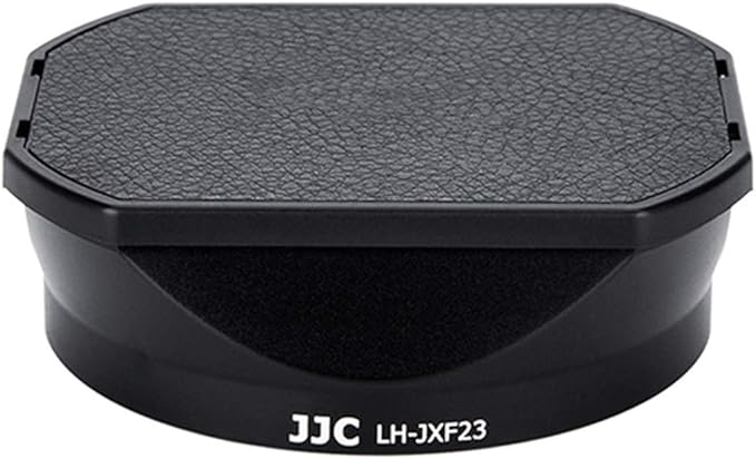 JJC LH-JXF23 Black Bayonet Metal Square Lens Hood for FUJINON XF 23mm F1.4 R XF 56mm F1.2 R XF 56mm F1.2 R APD, with Front Cap, Fuji 23mm F1.4 XF 56mm F1.2 Lens Hood, Replaces Fujifilm LH-XF23