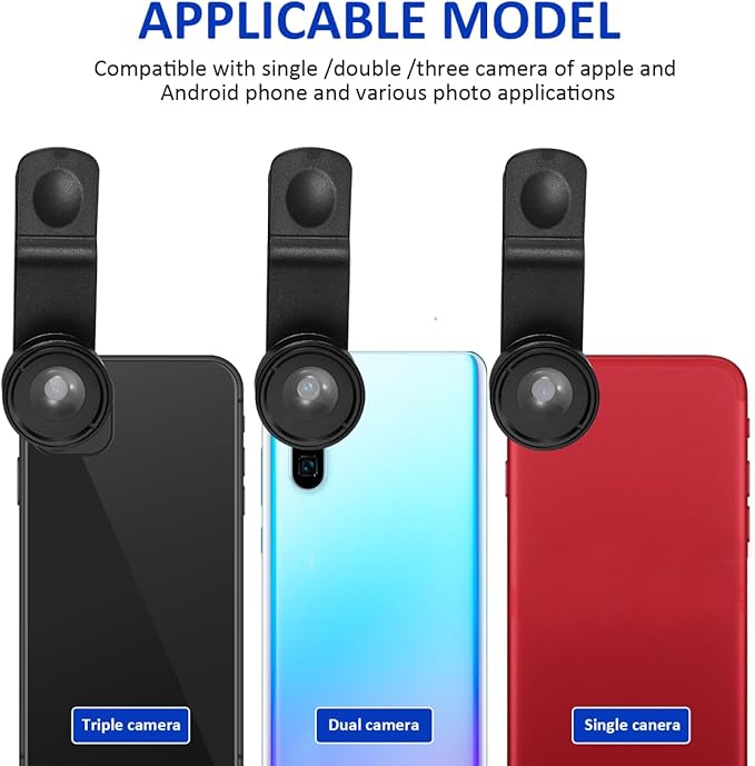 1Set Mobile Phone Lens Camera Lens Kit with Wide Angle Macro Fisheye and More Compatibility for Stunning Photography All Smartphones