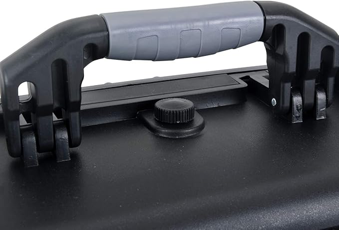 MEIJIA All Weather Rolling Waterproof Protective Case, Hard Camera Case,Dry Case with Retractable Pull Handle and Wheels,Foam Inserted, Elegant Black,22 x13.81x9inches