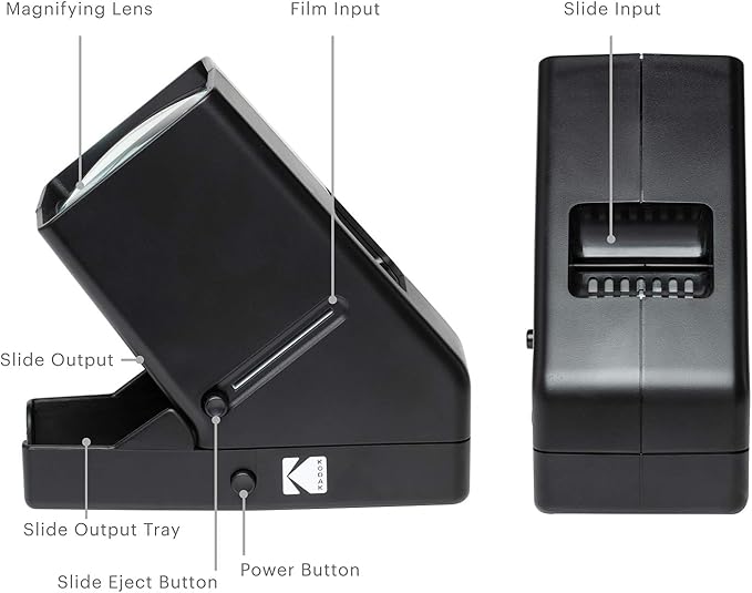 KODAK 35mm Slide and Film Viewer - Battery Operation, 3X Magnification, LED Lighted Viewing – for 35mm Slides & Film Negatives