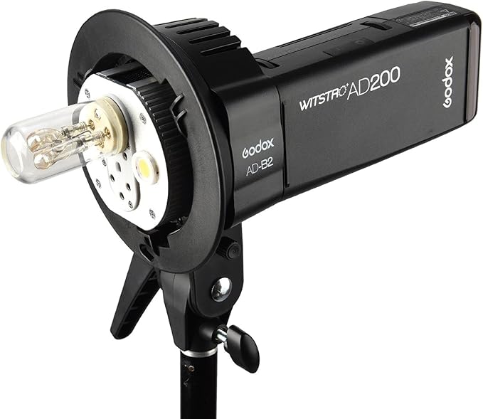 Godox AD-B2 Flash Bracket for AD200 Pro AD200Pro II Dual Power Twin Head Bowens Mount to Install 2 Godox AD200 AD200Pro Pocket Flashes or Flashpoint eVOLV 200 Speedlight to Achieve 400W Power Output