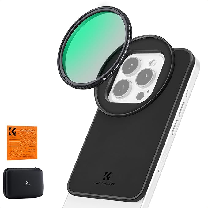 K&F CONCEPT 6.1 inch Magnetic Lens Filter Mount Adapter with 67mm CPL Filter for iPhone, Compatible with 17/16/15/14/13/12, 16/15/14/13/12 Pro