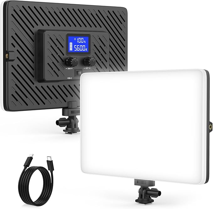 LED Video Light Panel, 20W Photography Lighting Portable Camera Soft Light Built-in 4000mAh Battery Type C, 2500K-8500K Photo Led Light for Video Recording Live Streaming Outdoor Indoor
