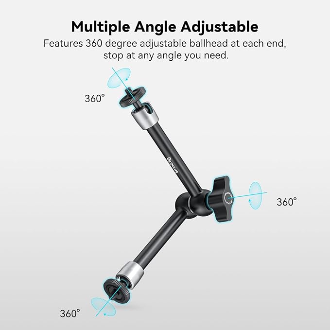 SmallRig 9.8 inch Adjustable Articulating Magic Arm with Both 1/4" Thread Screw for LCD Monitor/LED Lights - 2066B