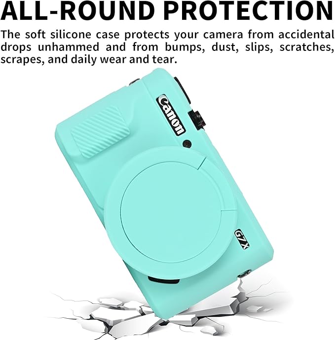G7X Mark II Case, Protective Case for Canon Powershot G7X Mark II Digital Camera, Removable Lens Cover Silicone Sleeve Soft Camera Cover Rubber Protective Body Skin- Blue